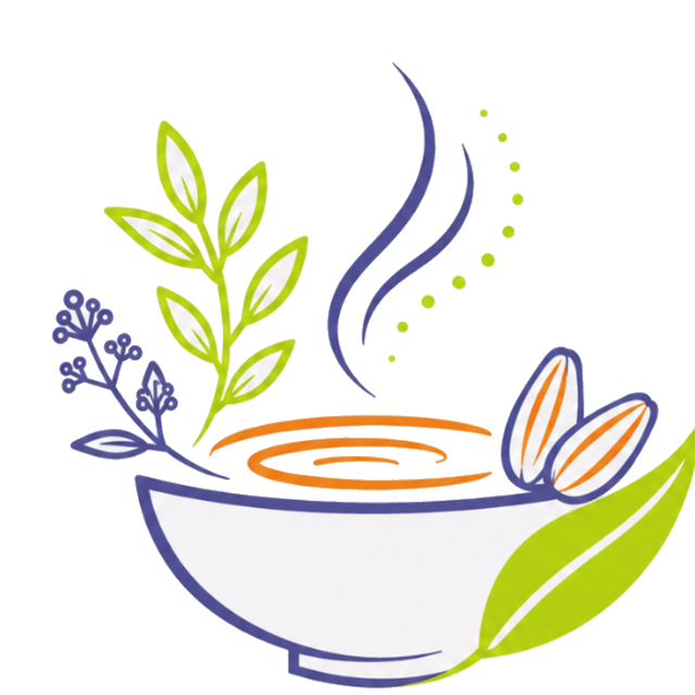 SøupHerbuSeedz logo — herb sprout in a bowl with seeds